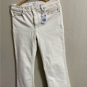 Mango Raw Hem crop Flare jeans NWT size 12 US